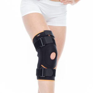 Orlex ORX-DZ14 patella ve ligament destekli dizlik siyah renkli, ayarlanabilir cırt bantlı ortopedik dizlik