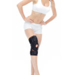 Orlex ORX-DZ14 patella ve ligament destekli dizlik siyah renkli, ayarlanabilir cırt bantlı ortopedik dizlik