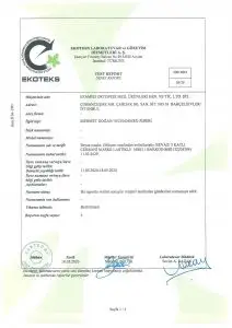 OEKO-TEX® STANDARD 100 Test Raporu