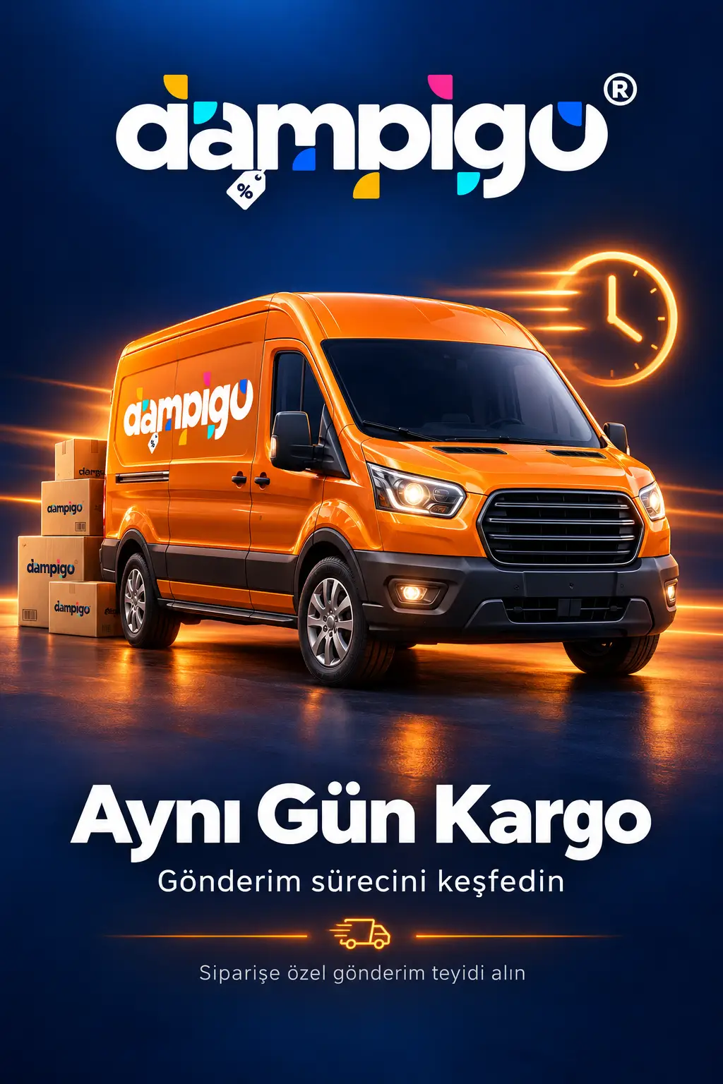 Dampigo — Aynı Gün Kargo hizmet kartı
