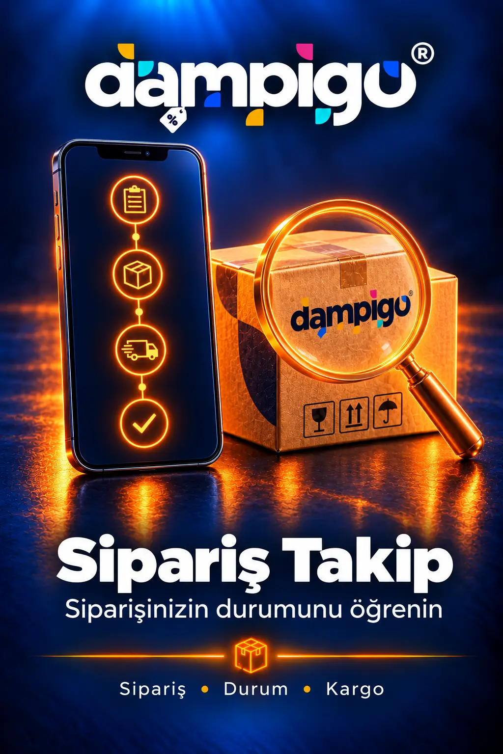Dampigo Sipariş Takip hizmet kartı